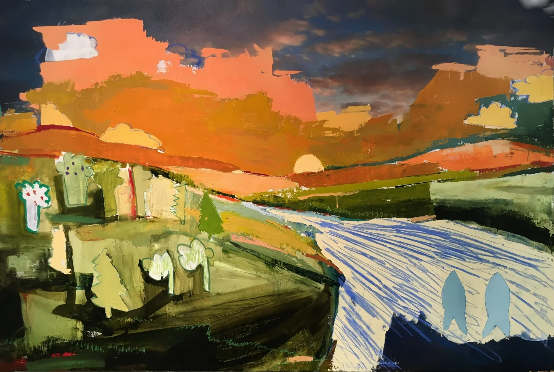 Landscape with Two Fish in River