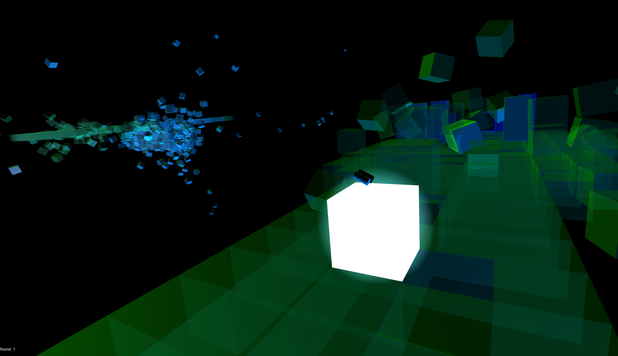  To the average player this white cube would represent an interactive object or something of much importance. They would have been correct, instead it is a memorial for the team who worked on perdition. After working on the level and game for 12 hour