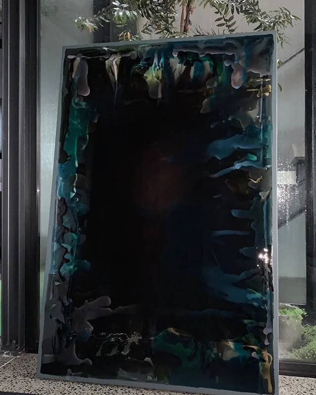 Feeling a little moody?? This dark piece has all the passion of deep, deep black with underlying tones of paua shell.  Unbelievably gorgeous in real life, but SO hard to capture!