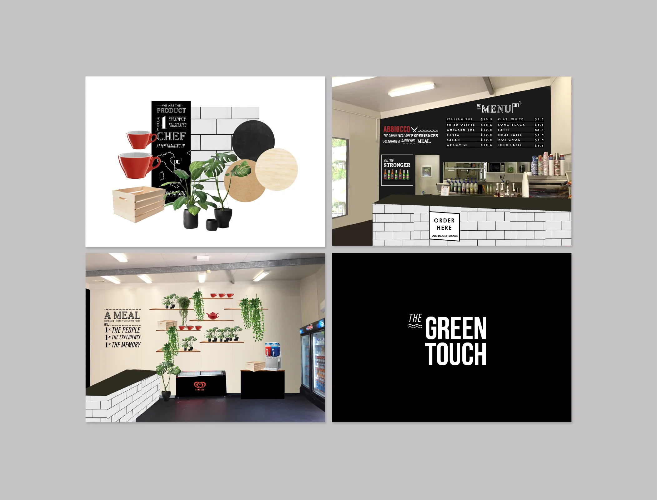 St. Clement worked with Abbiocco to take the branding into a physical space. These mockups were used to help visualise the potential of a local pool side shop.