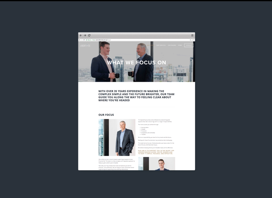 Squarespace Web Design www.libertate.com.au