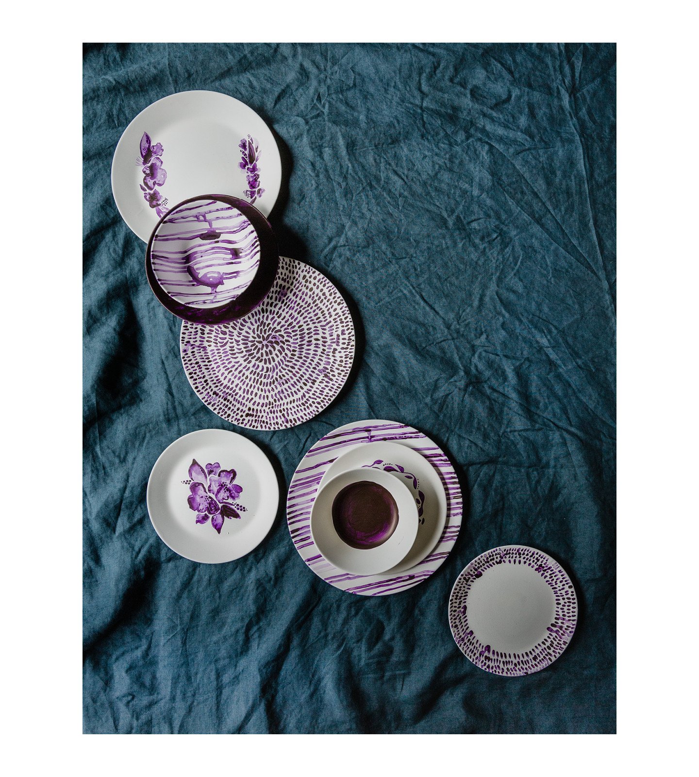 Find a photographer who will trust your crazy ideas! Hand painted these plates late one night before a book shoot after not being able to source them. Was able to match the colour scheme of the book and create this beautiful image. ⁠
⁠
@_housefrau al