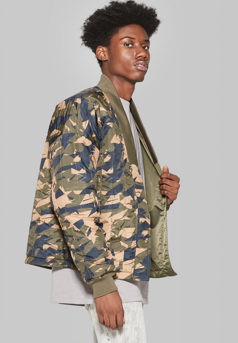 Drop Shoulder Reversible Kimono Bomber Jacke