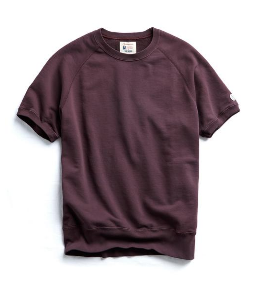 SHORT SLEEVE SWEATSHIRT IN PLUM
