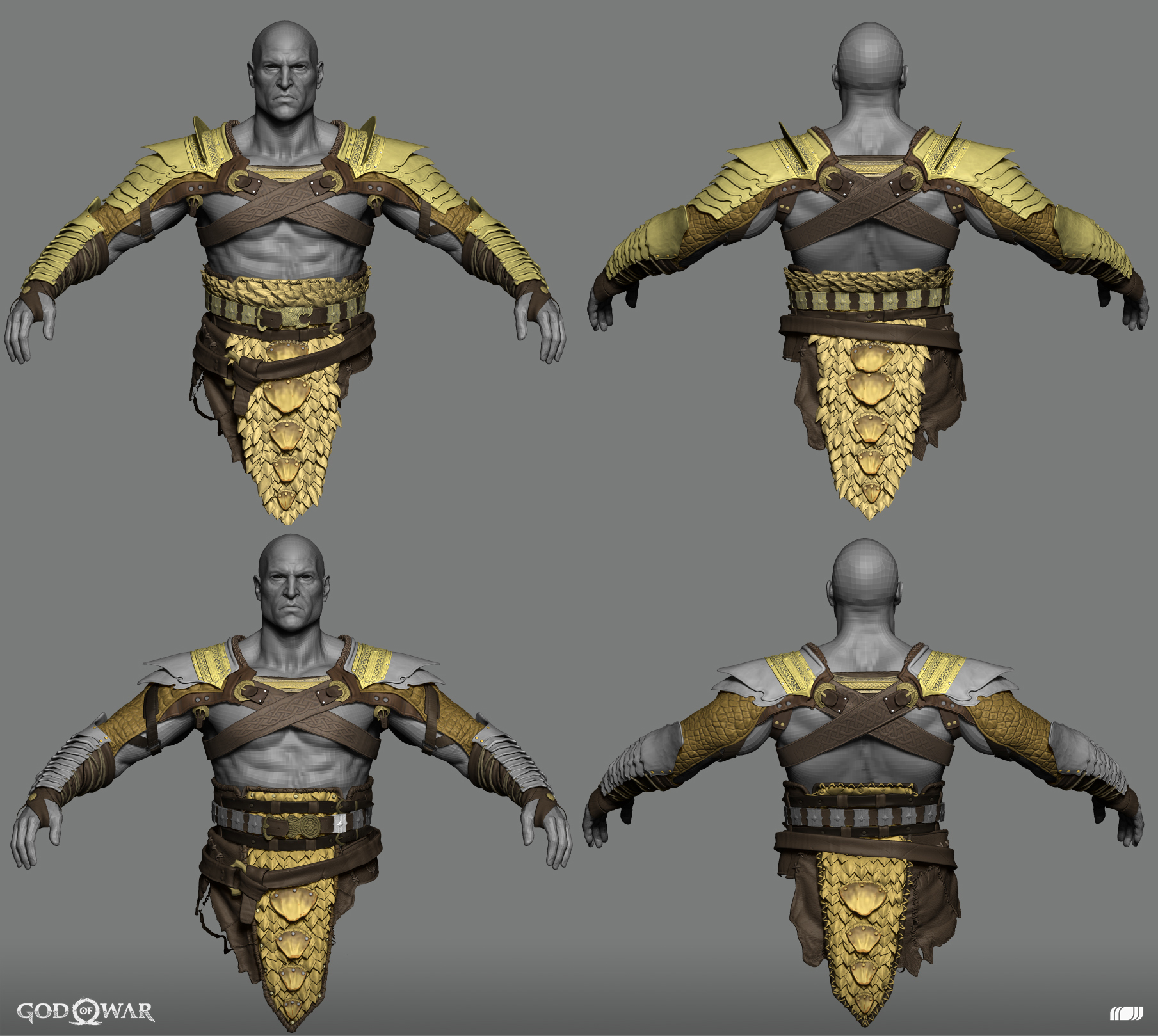 God of War 2018 Kratos - All Armor Sets - 3D model by