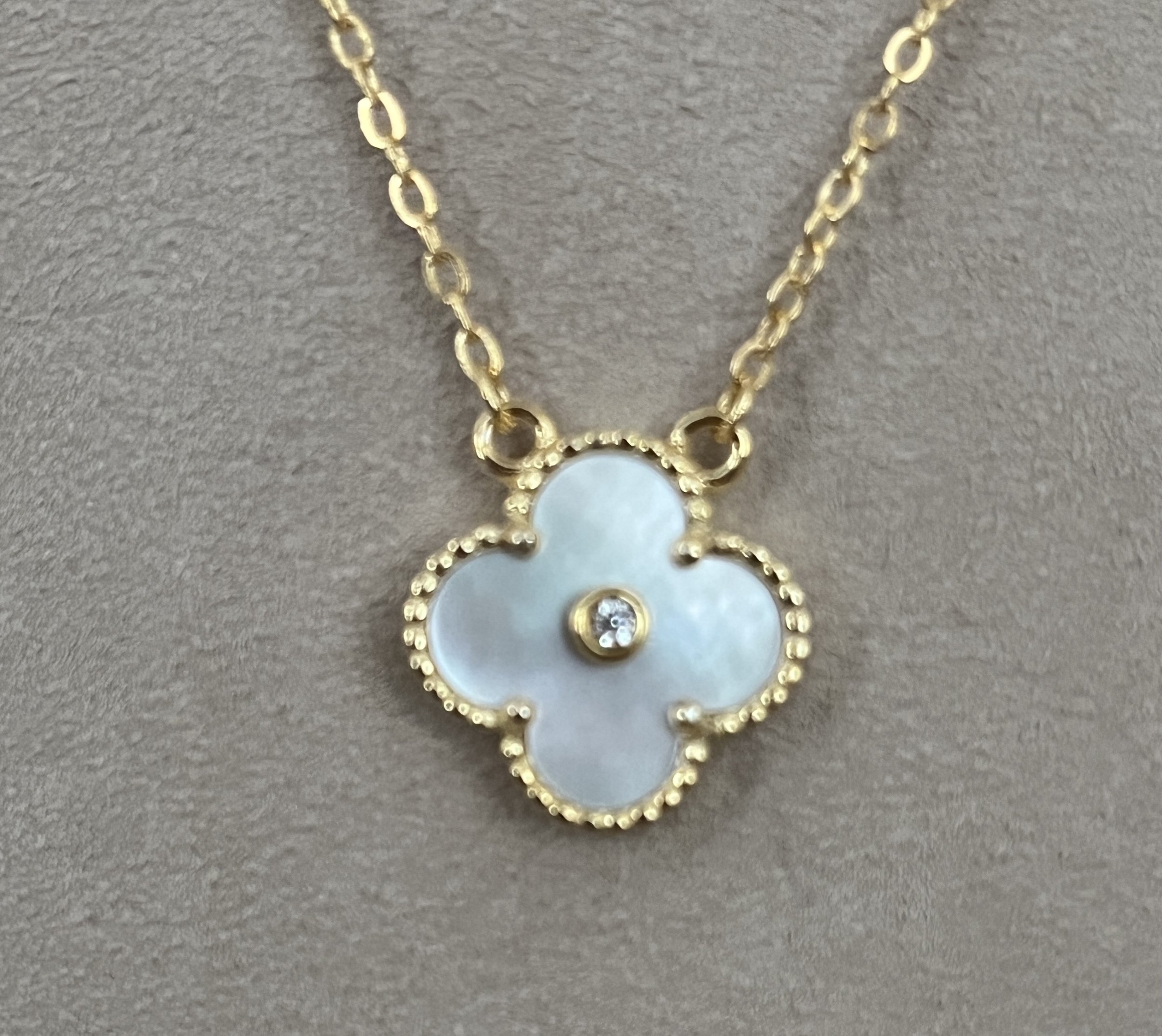 Large White Clover Necklace