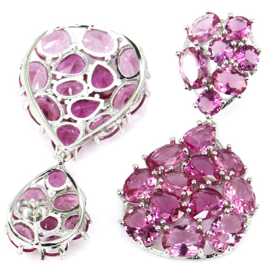 Large Pink Drop Earrings