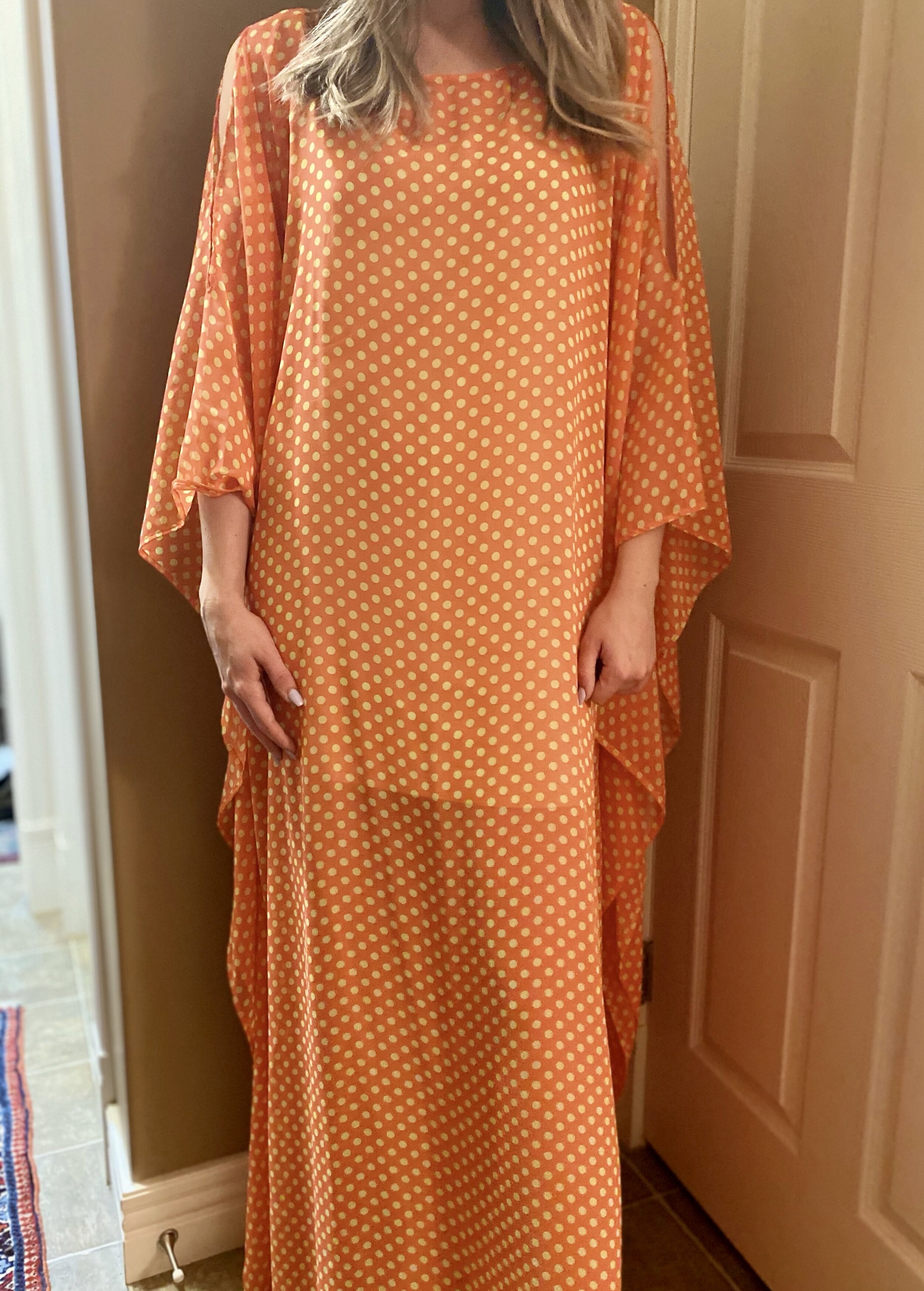 Polka Dot Orange/Yellow Caftan