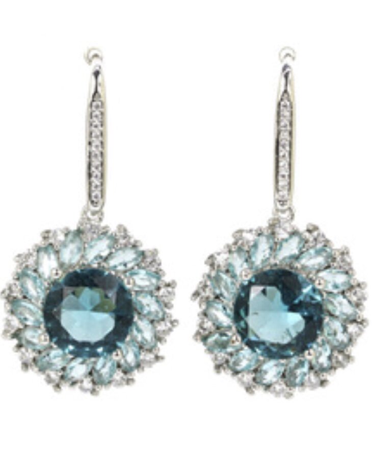 Blue Circle Earrings