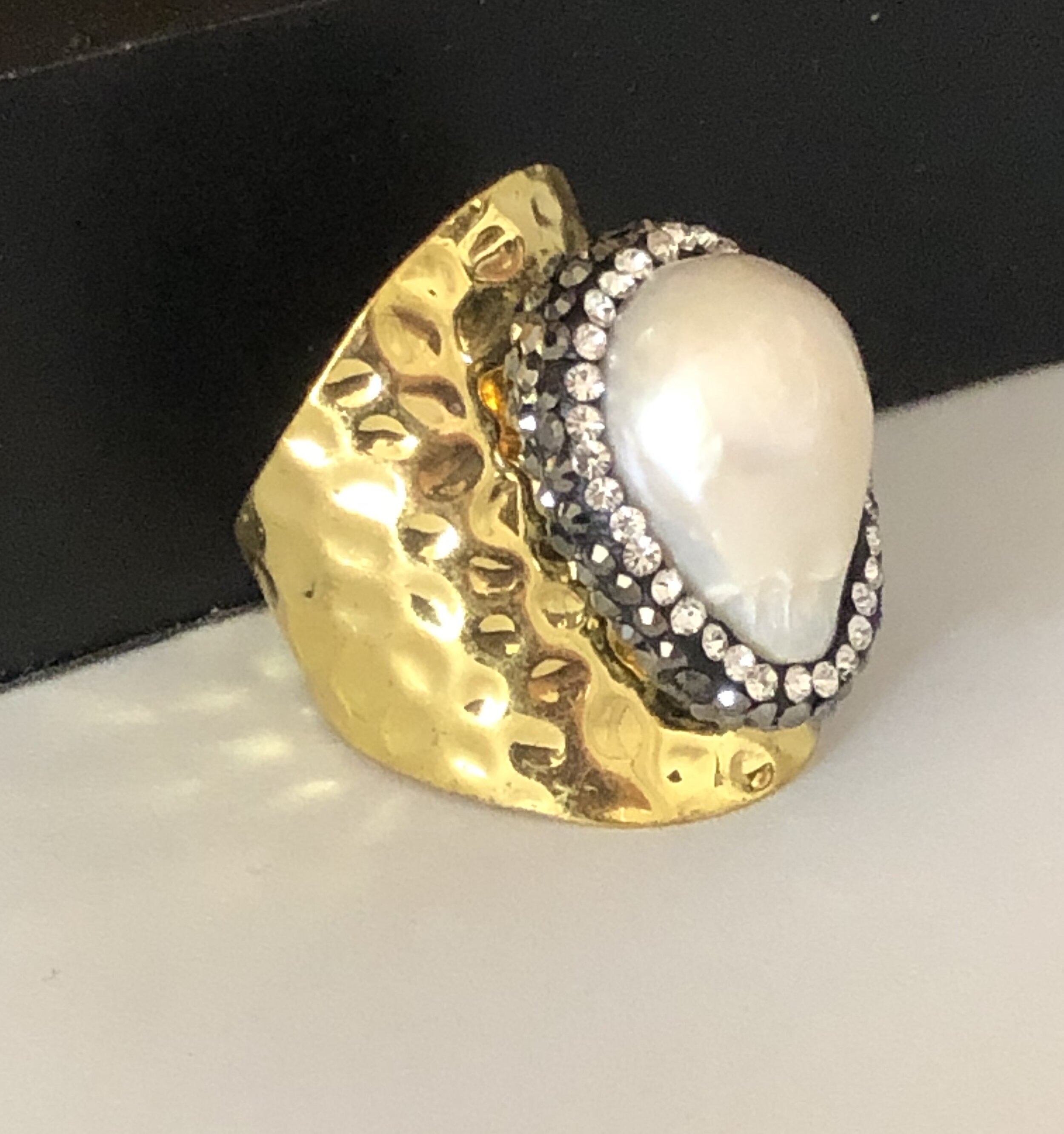 Wide Pearl Ring