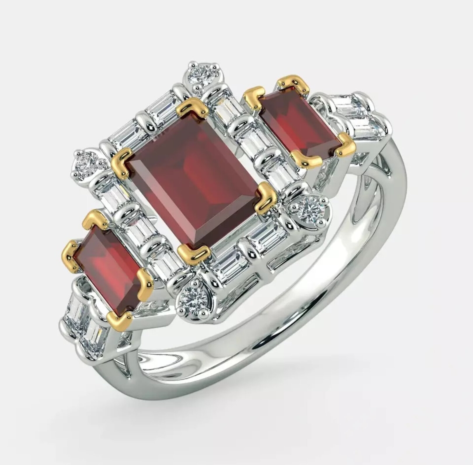 Ruby Red Silver Ring