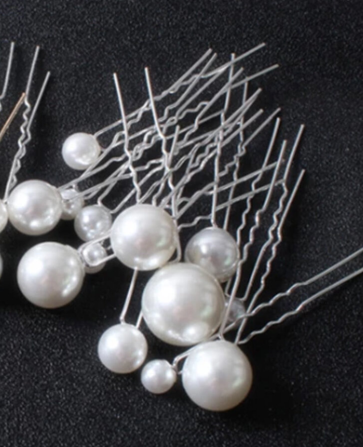 Pearl Hairpins (silver pin)