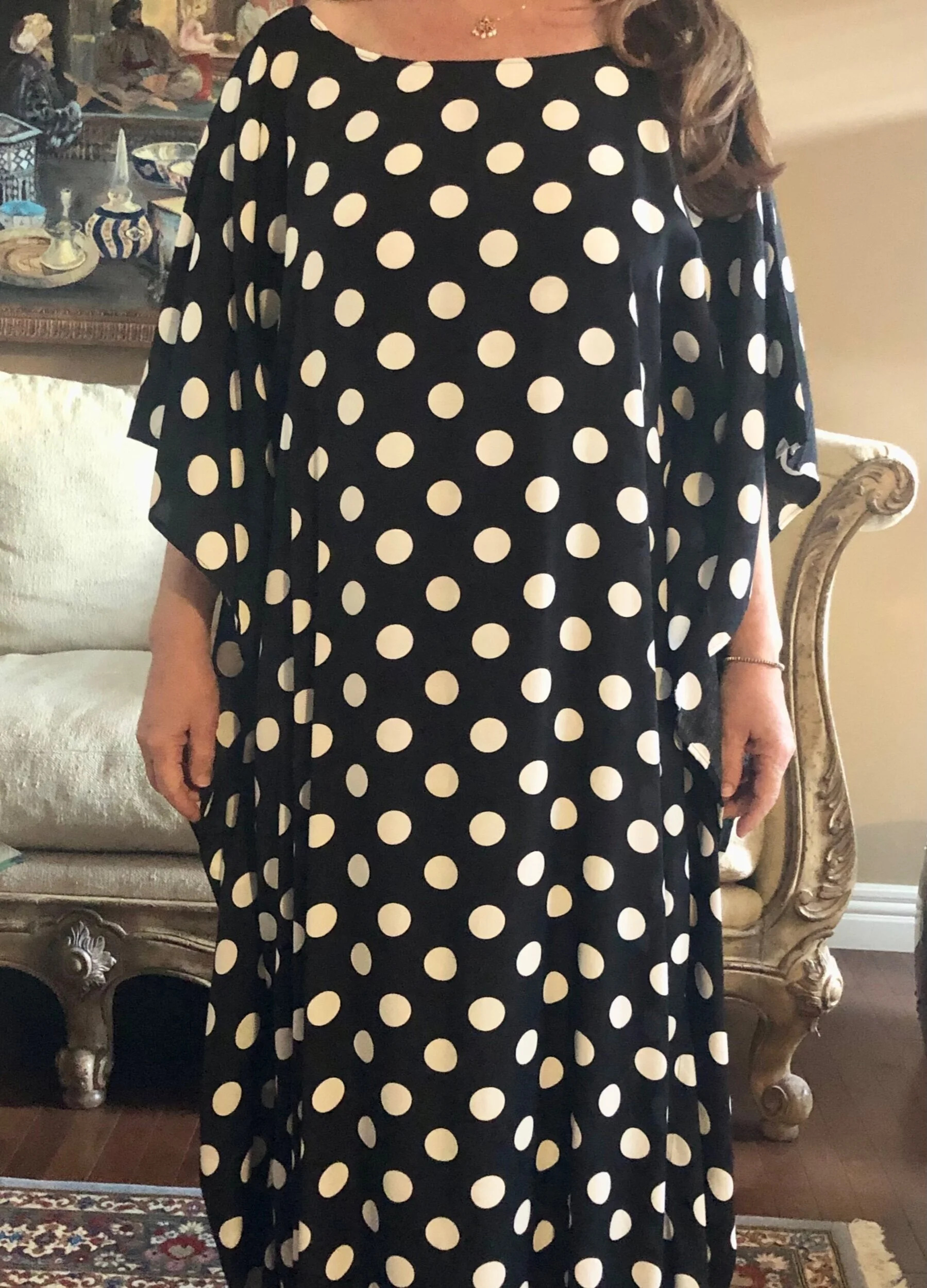 Polka Dot Black/White Caftan