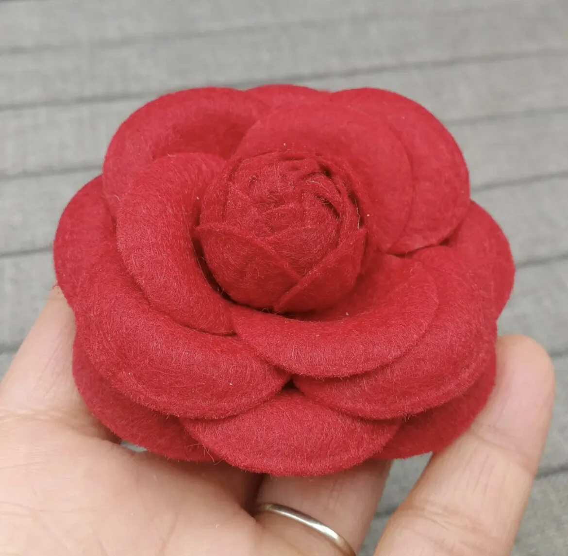 Wool Camellia Brooch