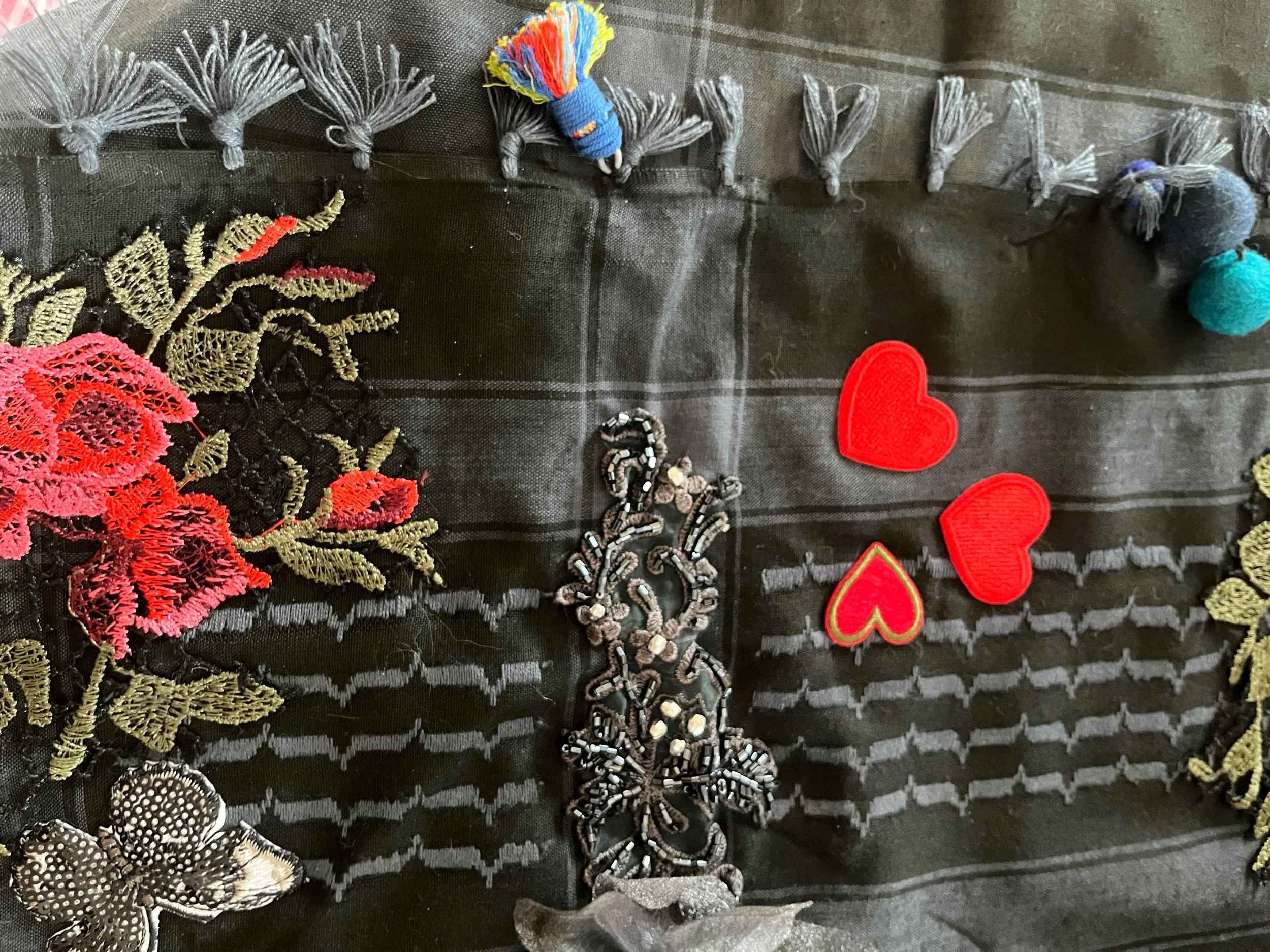 Navy and Black Kufiya Shawl