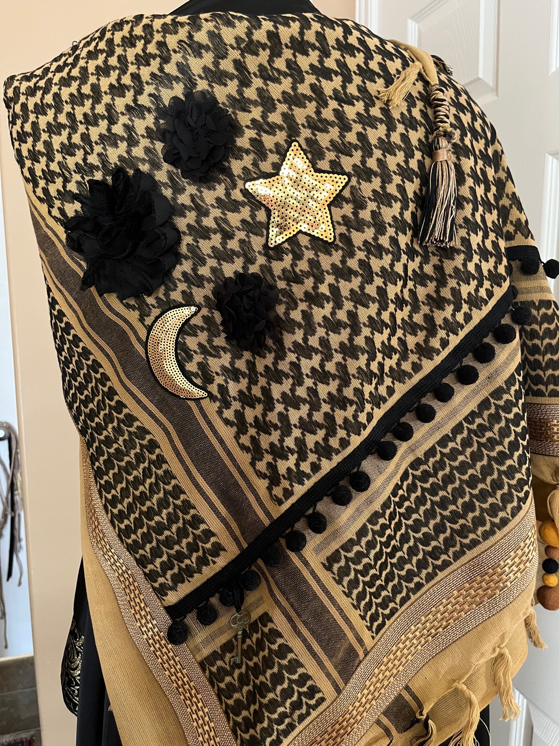 Beige Keffiyeh Scarf Shawl Shemagh