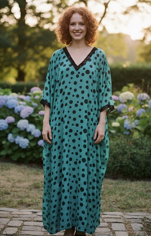Green Polka Dot Kaftan