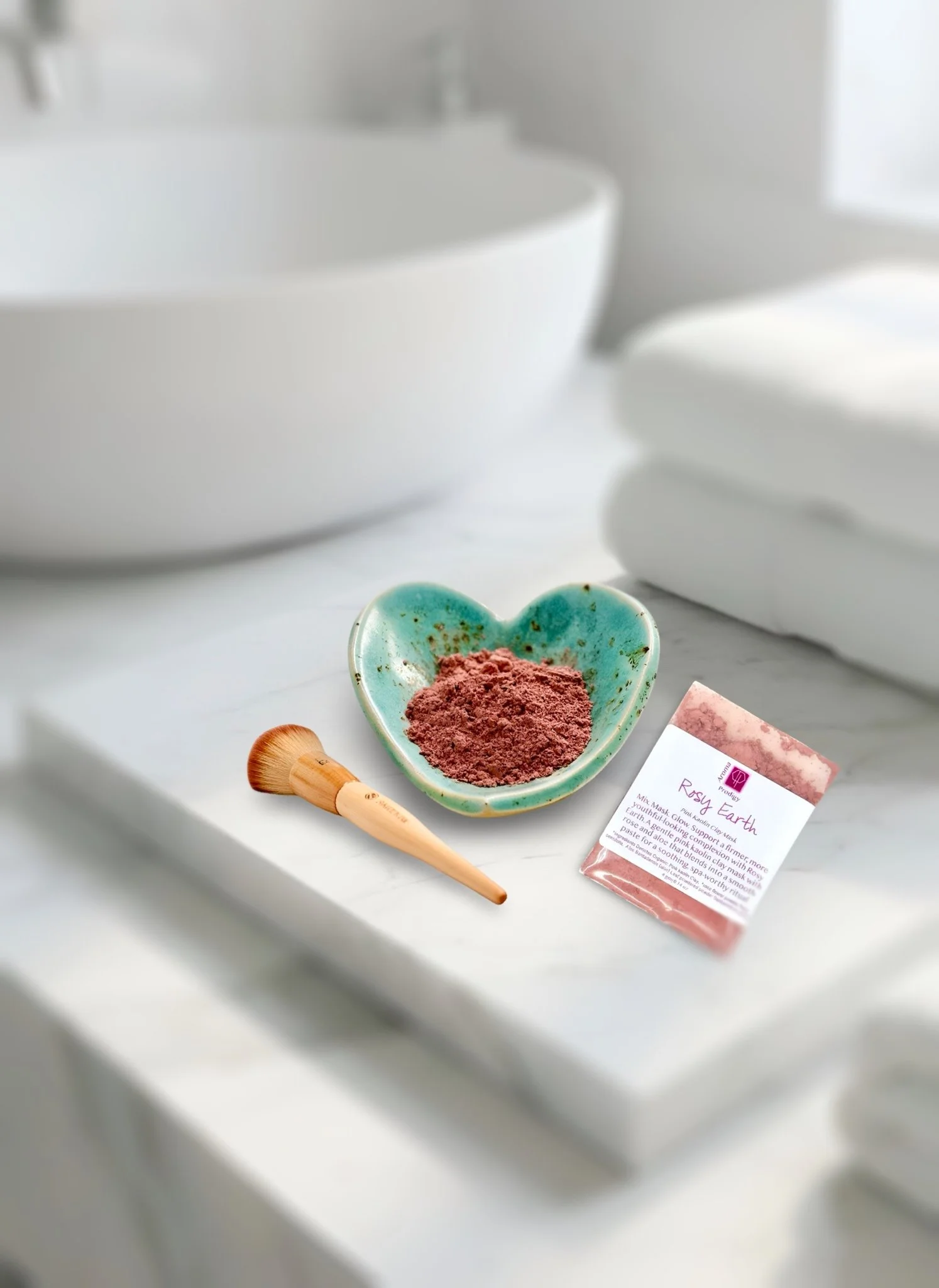 Rose Clay Facial Mask Set with Mixing Bowl for Gentle Skincare