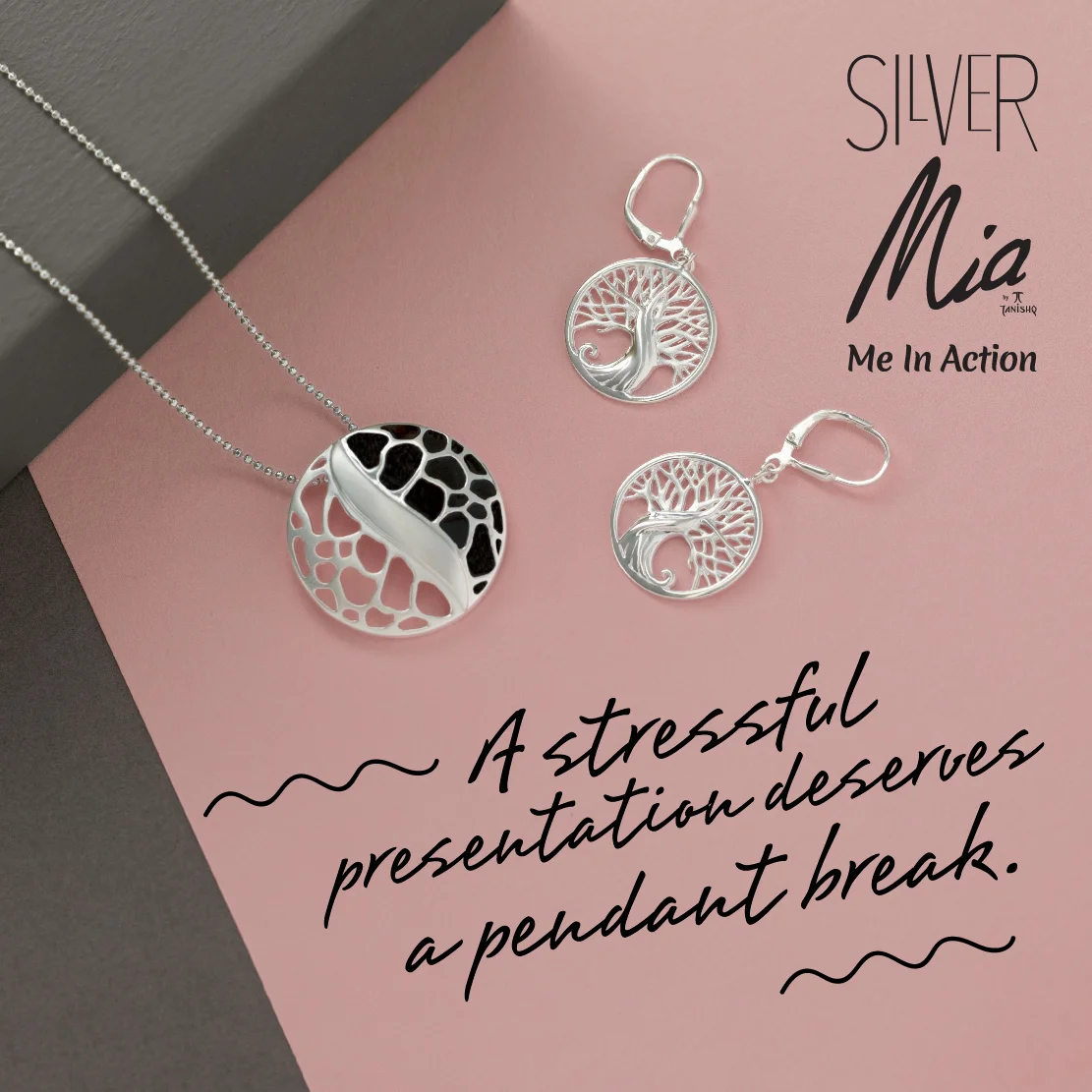 Pendant Tanishq Mia Silver Collection Tanishq Mia Silver