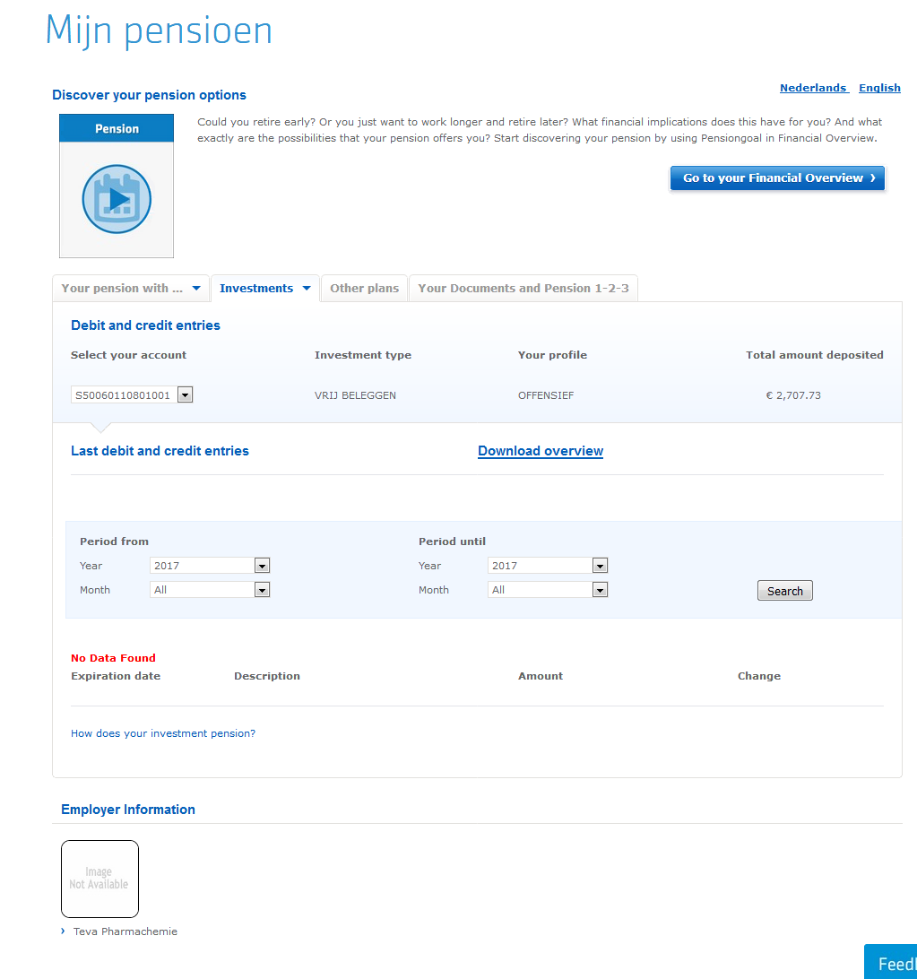 Old pension widget