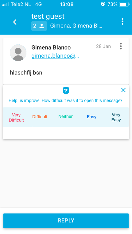 Measuring the ZIVVER guest experience - direct user feedback first iteration