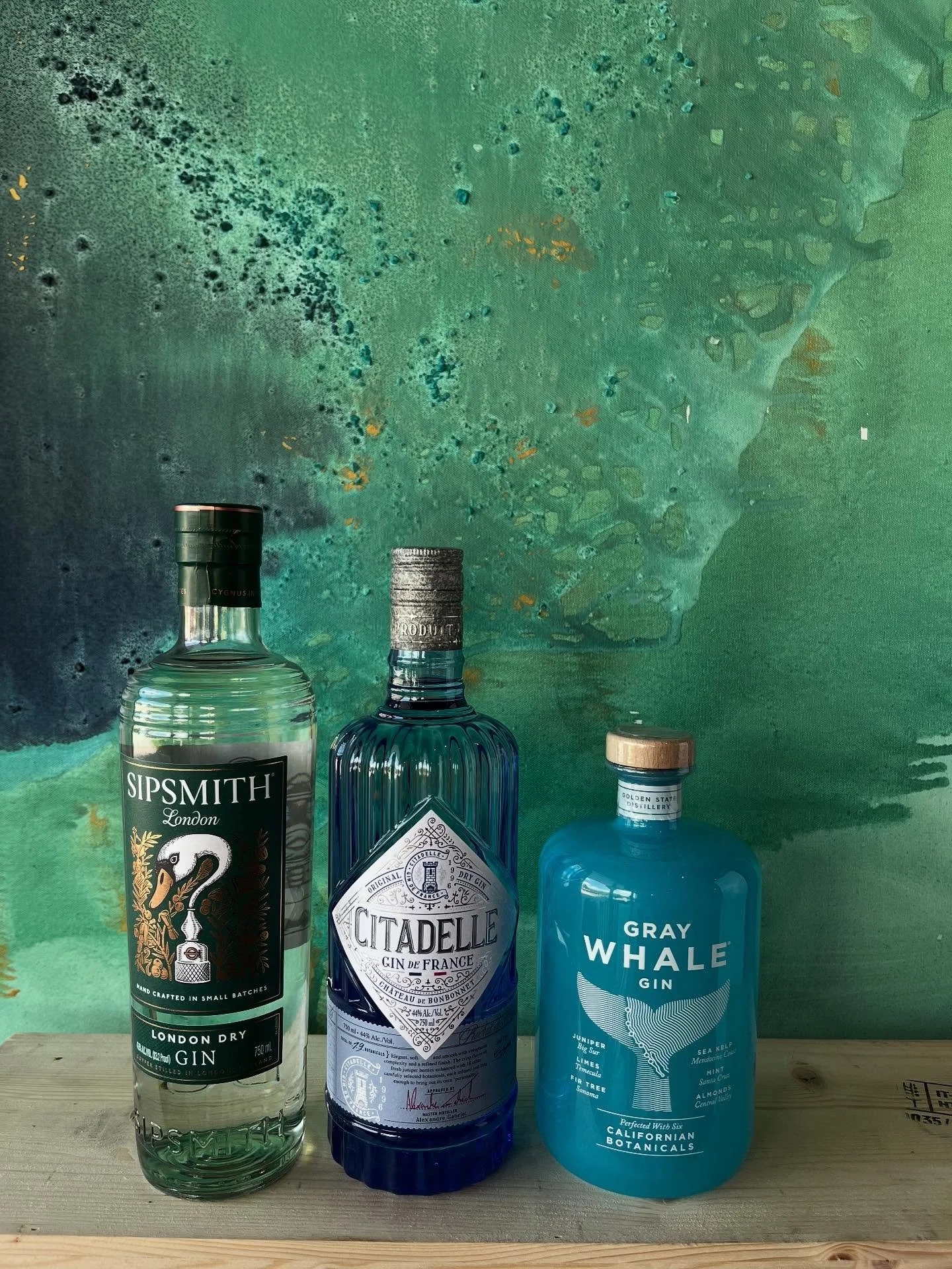 An ocean of aquamarine-juniper popping- botanical bliss awaits.  Dive in. 

Gin tasting today 3-6! 🩵💚💙