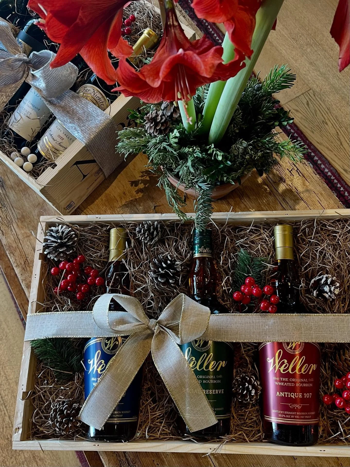 What a cozy gift!  Here today until 3pm for calm holiday shopping 🎄🍷🕎

@willettdistillery 
#giftbasket