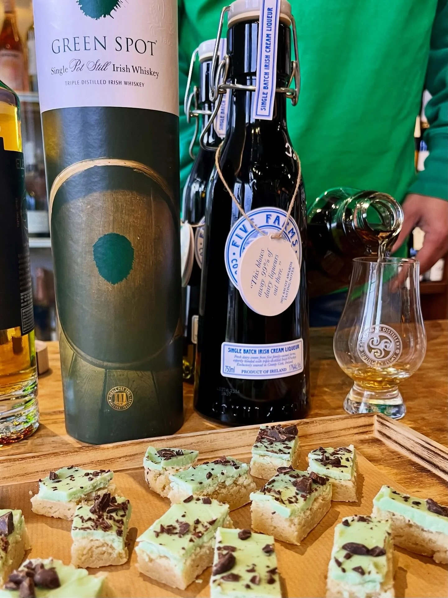 A wee dram, Irish cream &amp; Shenanigan bars ☘️🥃
Today! 3-6pm.