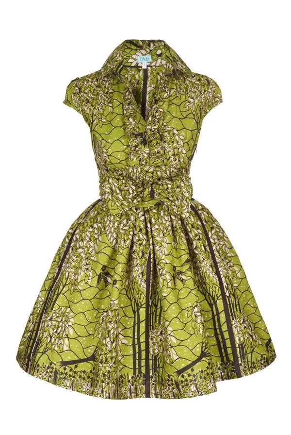 Green Birds Maxi Dress