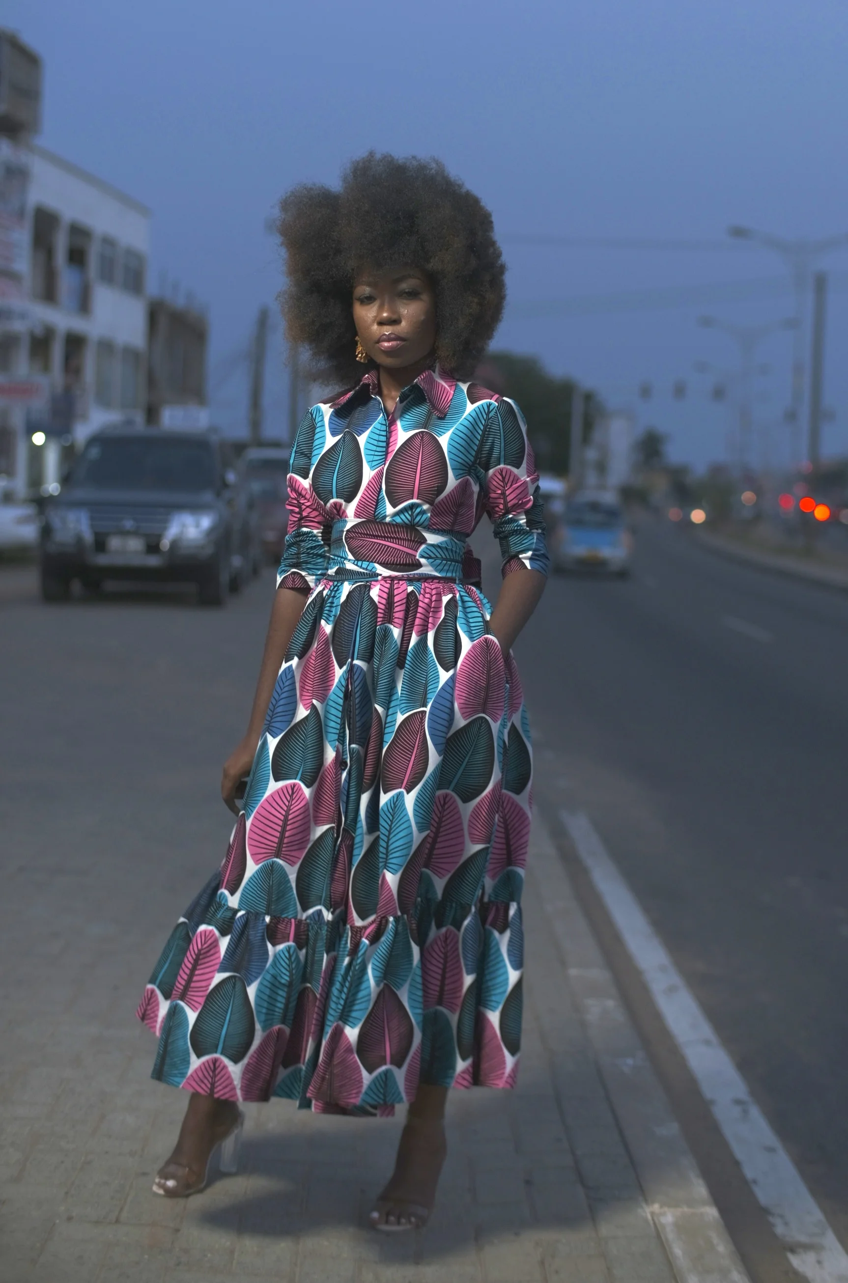 pink maxi shirt dress