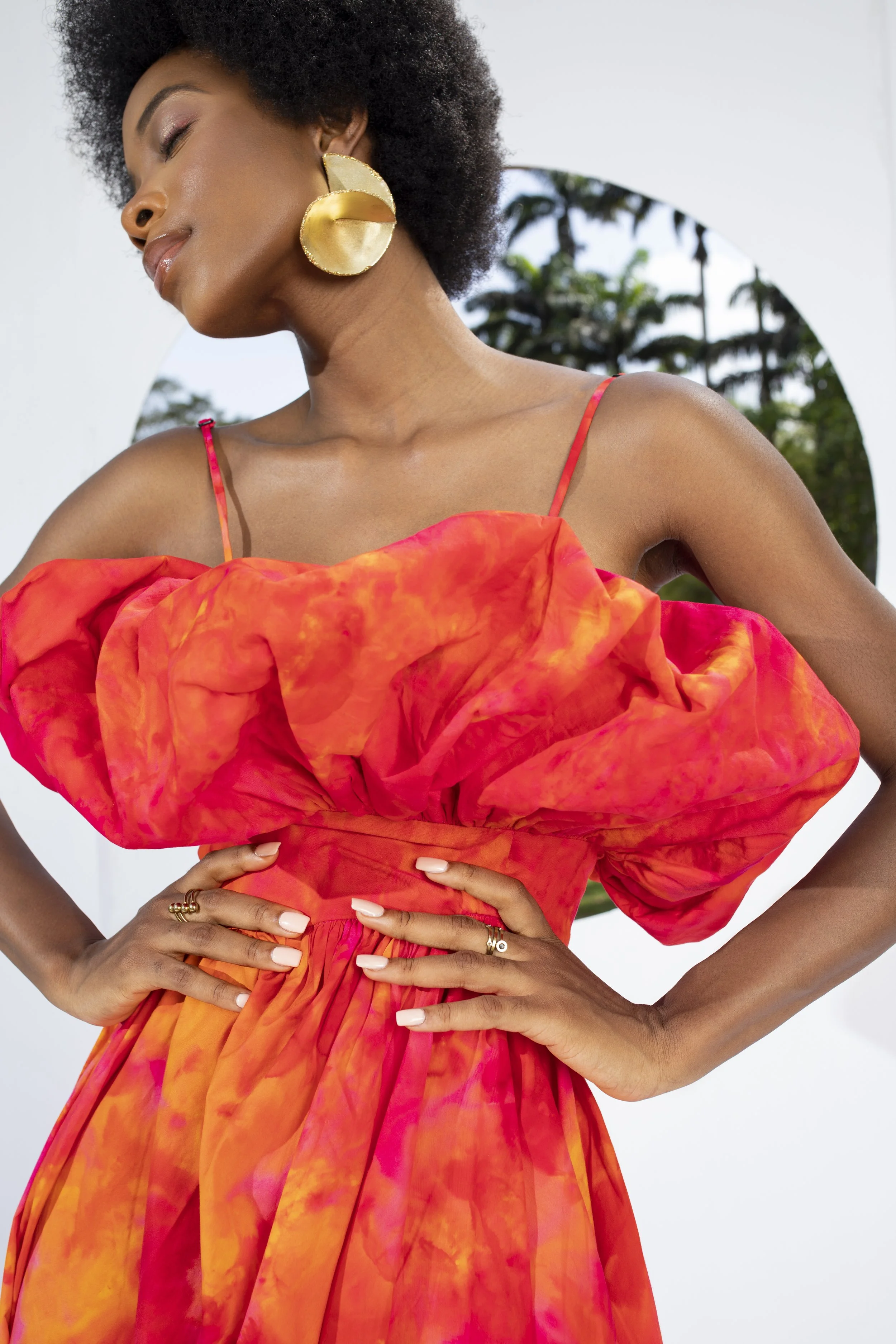 Cloud Dress / Orange and Pink, view 3 of 4