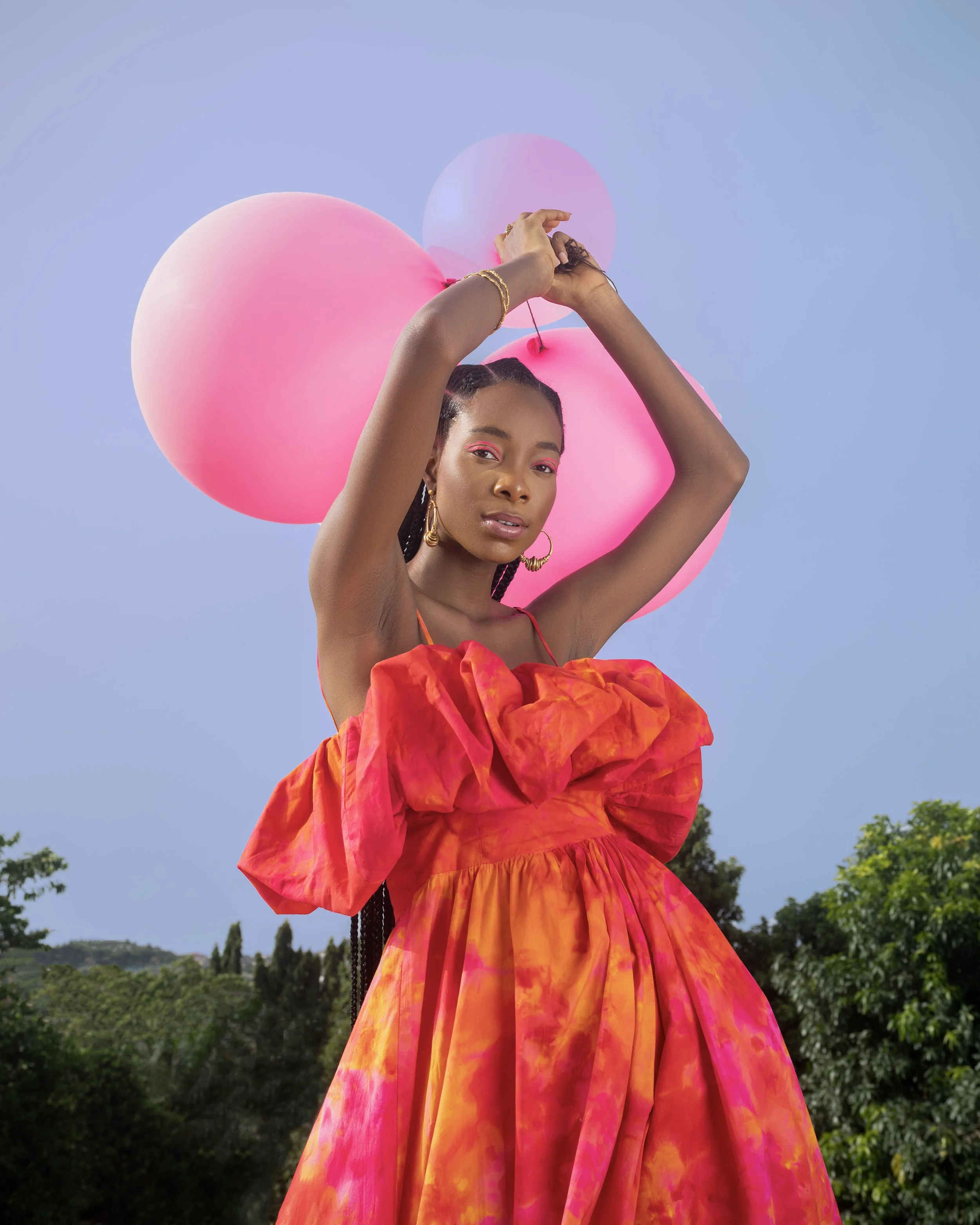 Cloud Dress / Orange and Pink, view 4 of 4