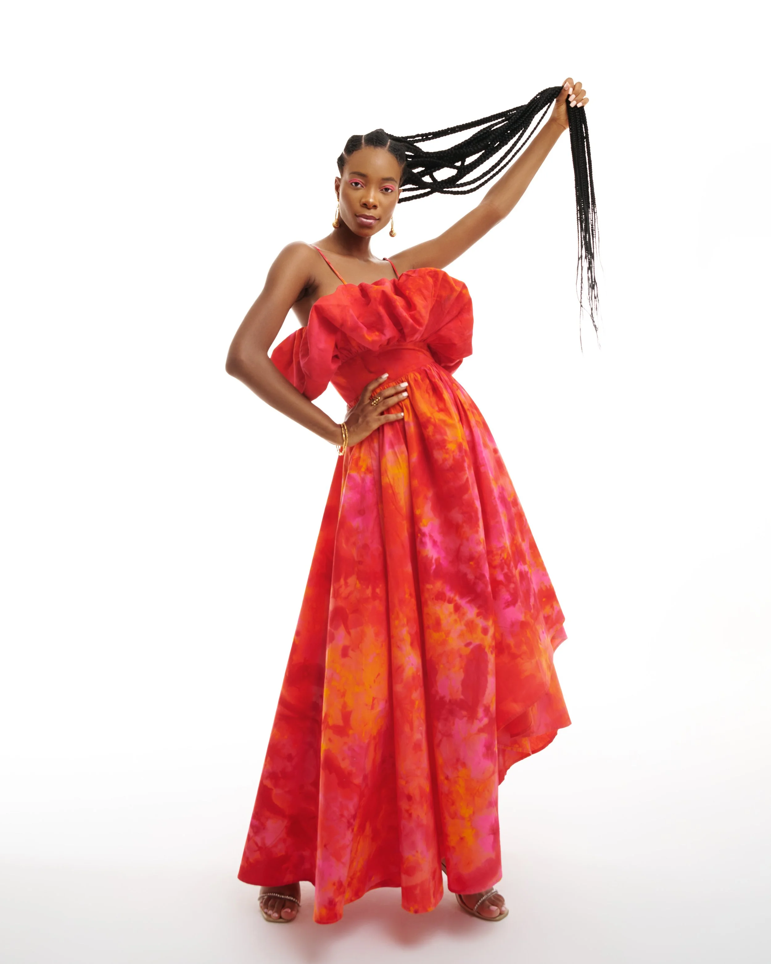Cloud Dress / Orange and Pink, view 2 of 4