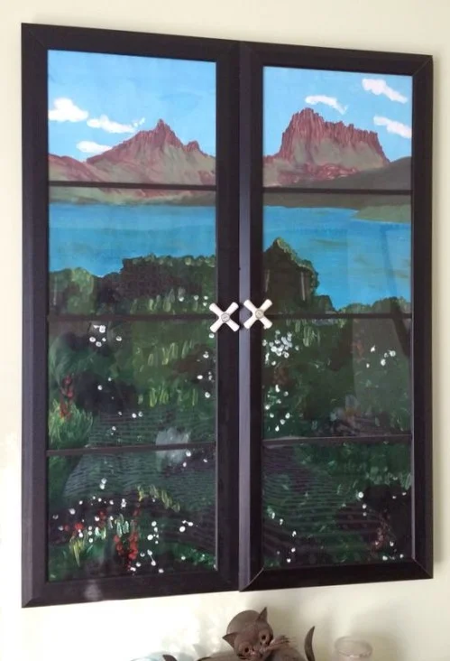 The Cradle Mountain, poster frames and old taps up cycling