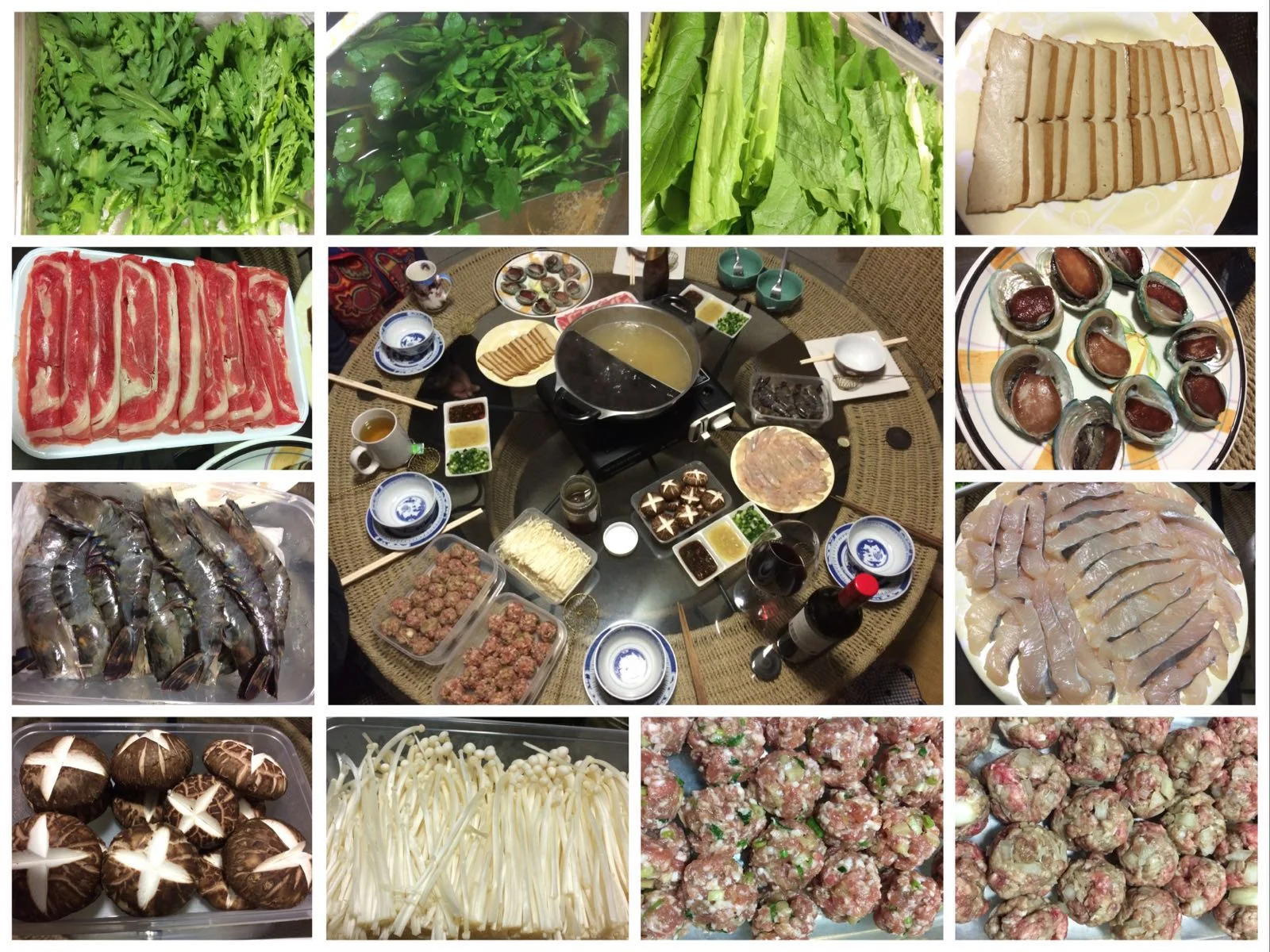  Hot pot with the freshest ingredients, home made meatballs and sauces 