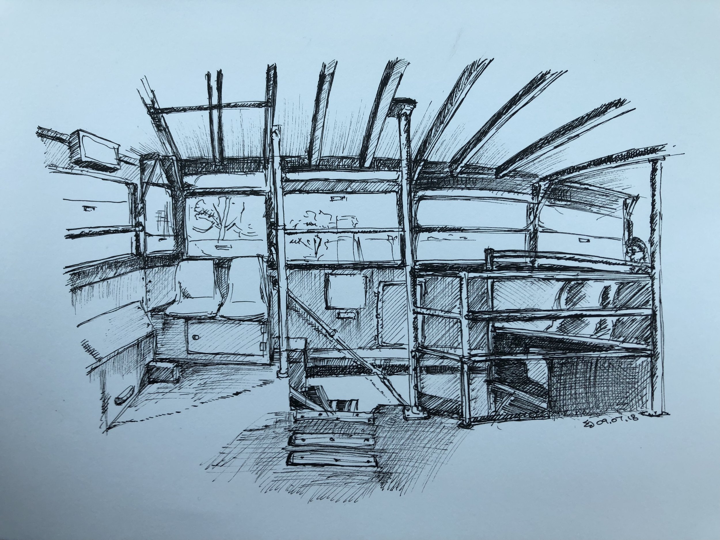 Day 6 - Rocking and sketching while riding on a tram