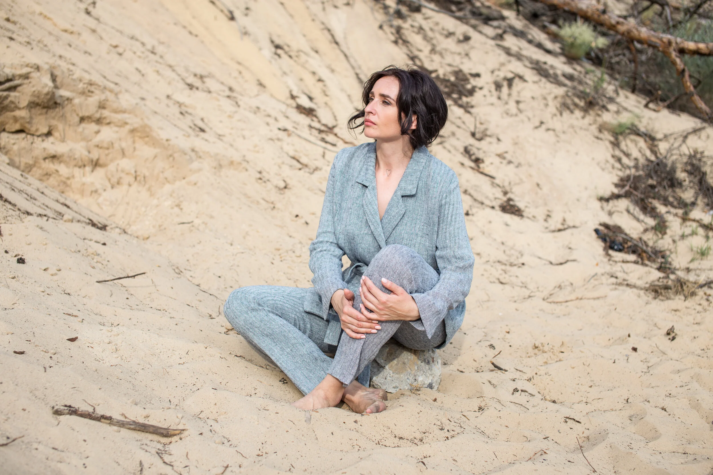 Blue Tree Linen Jacket