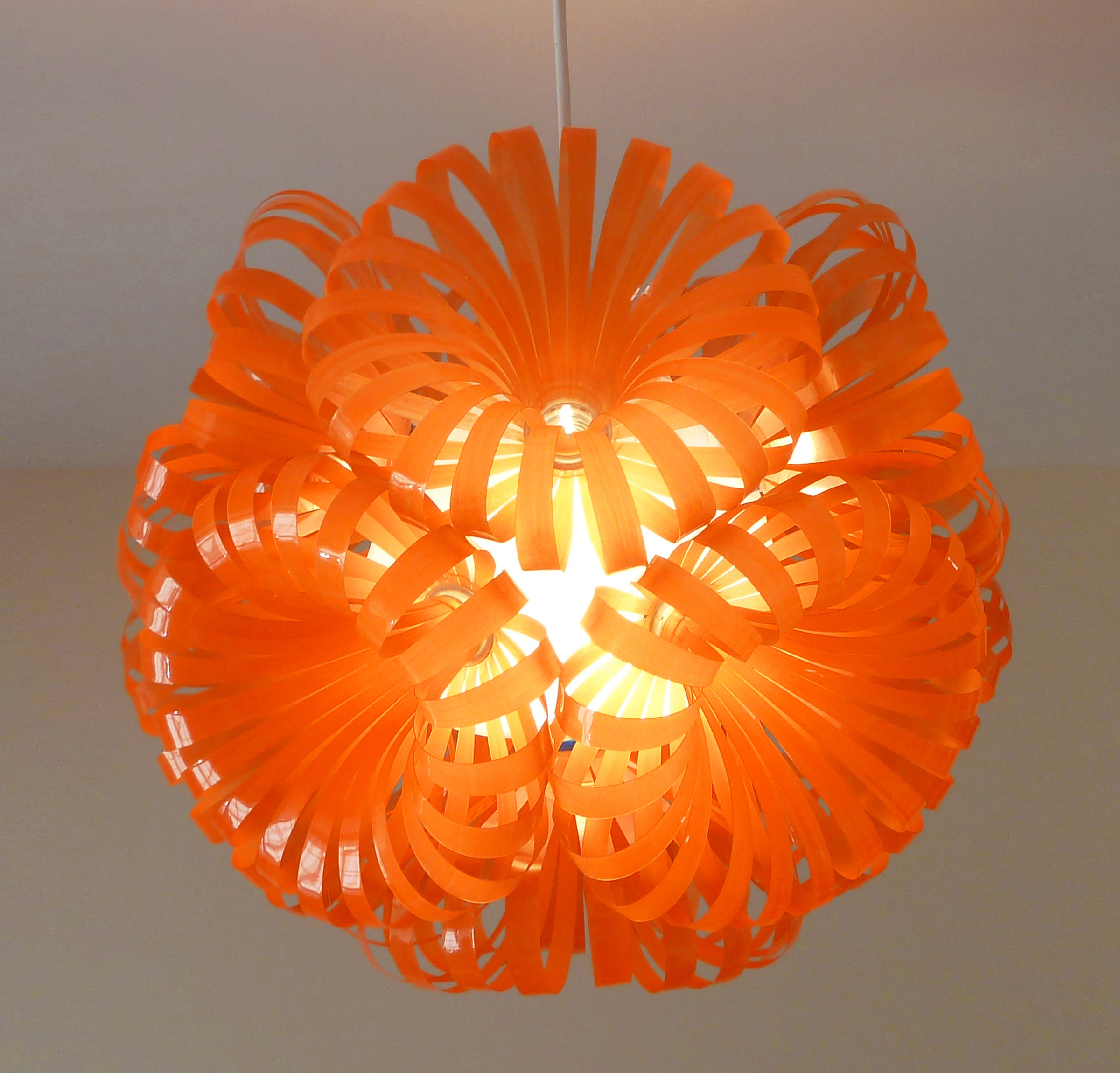 Orange upcycled plastic lighting 