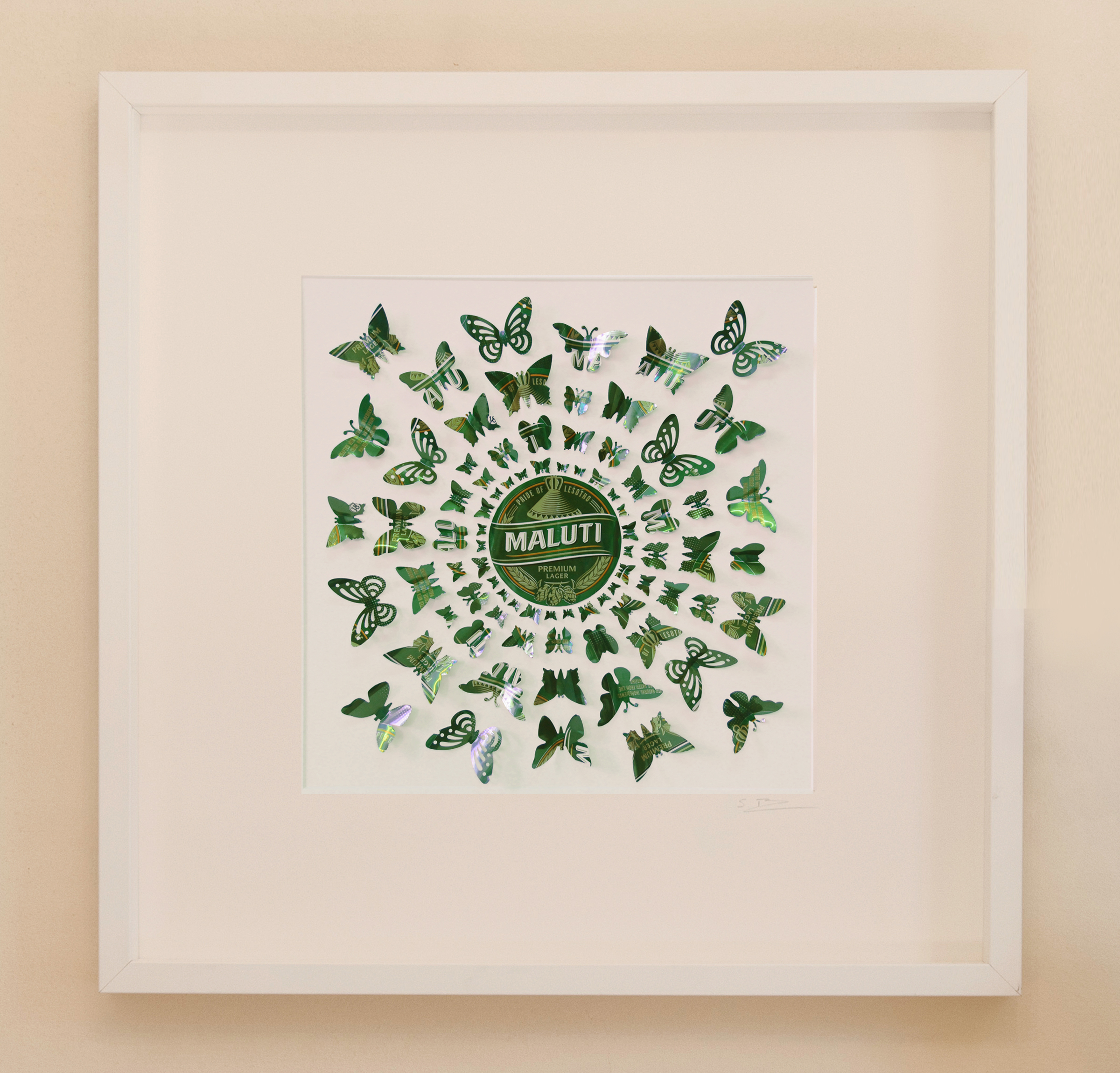 Green Butterfly circular pattern 