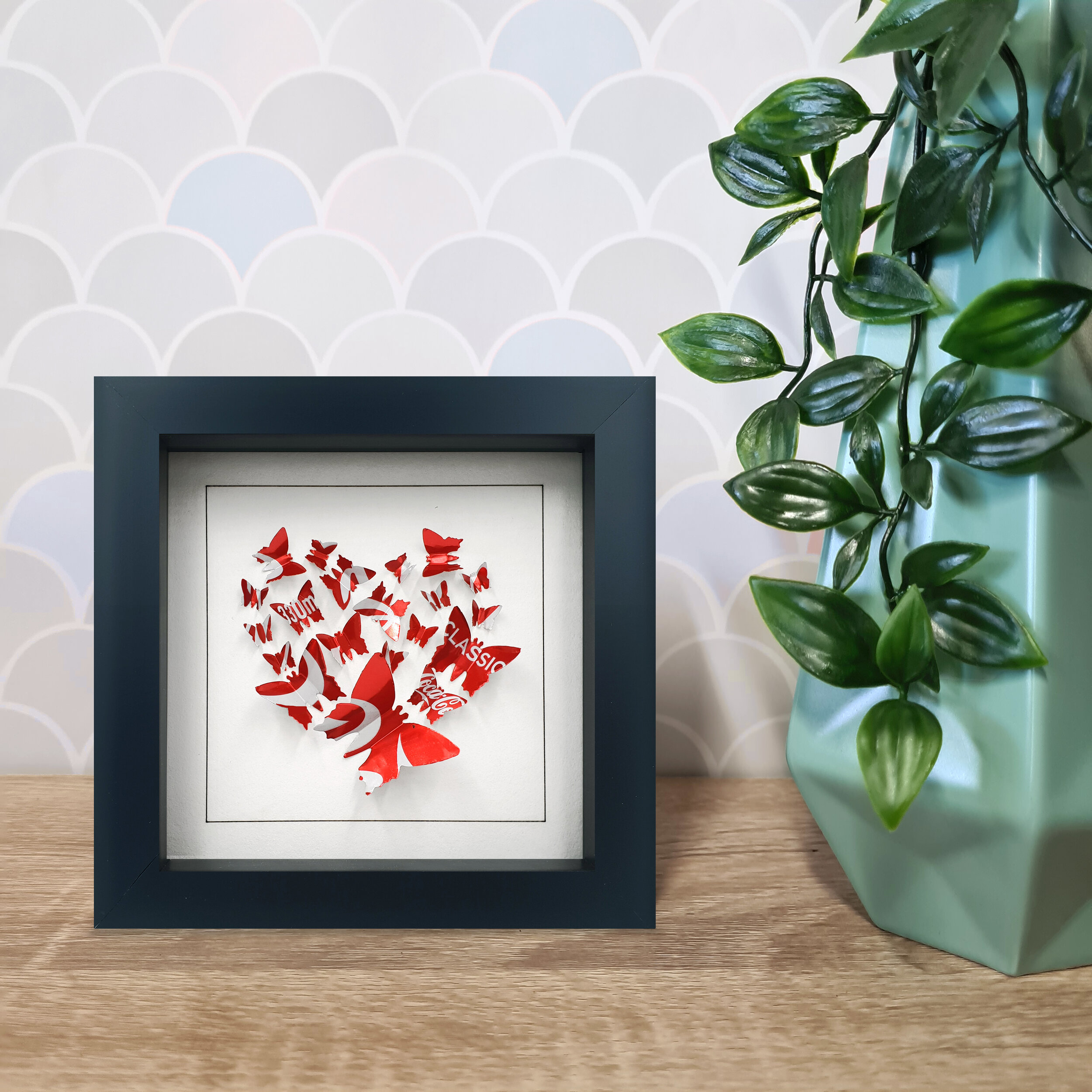 Coca-Cola red and white butterfly heart home decoration 