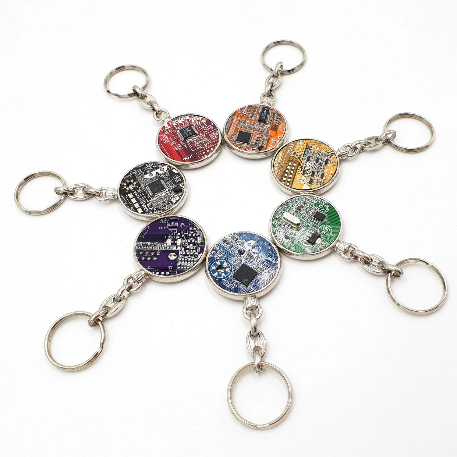 Recycled Circuit Board Keyring Made from waste PCB — Sarah Turner Eco Art  Design