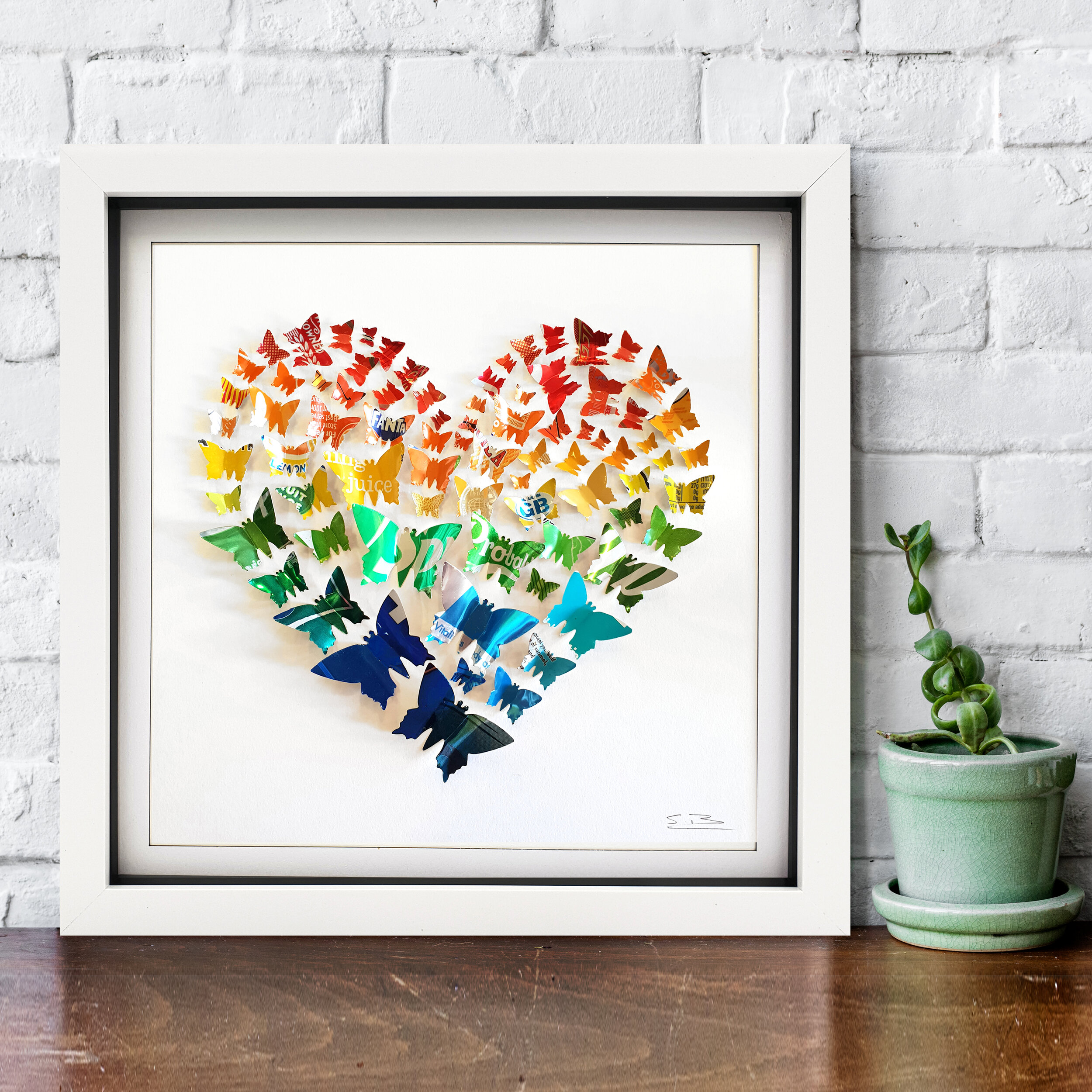 Rainbow Heart colourful can pattern 