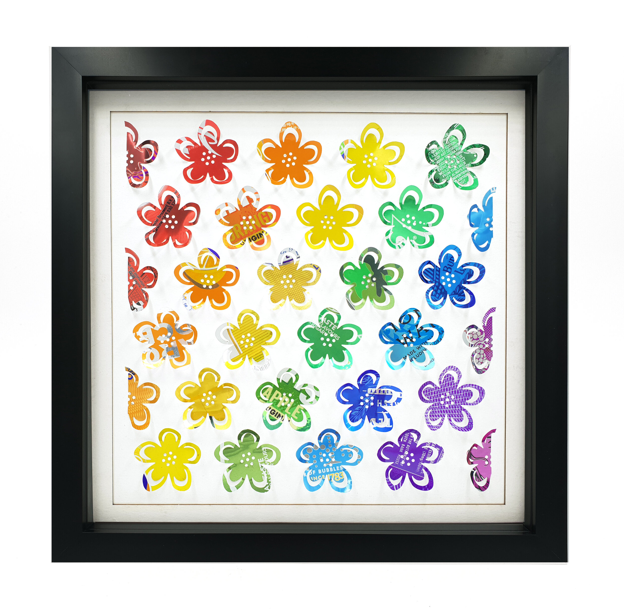 Rainbow Flowers LGBT can eco art black frame 
