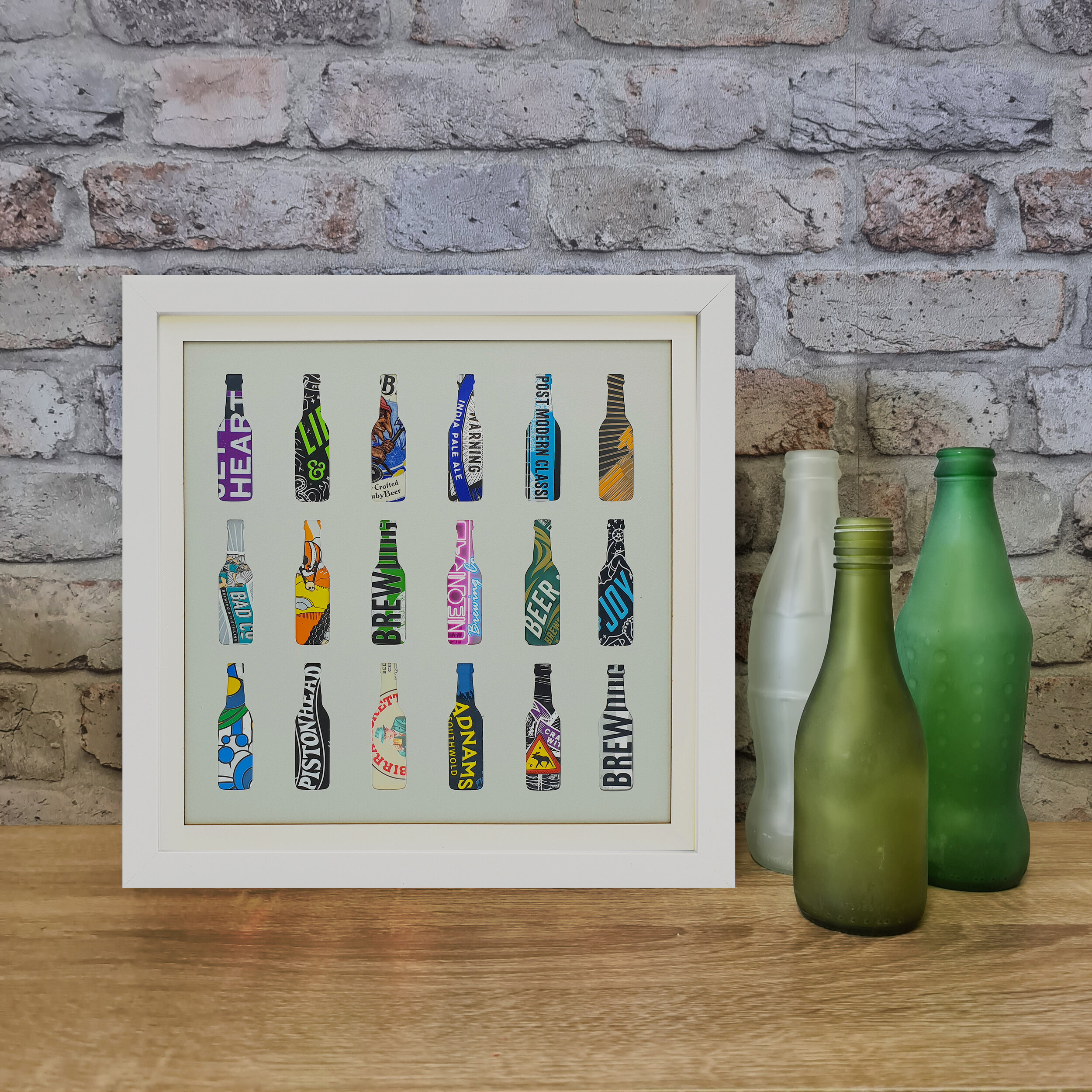Craft Beers Silhouette upcycled can eco art