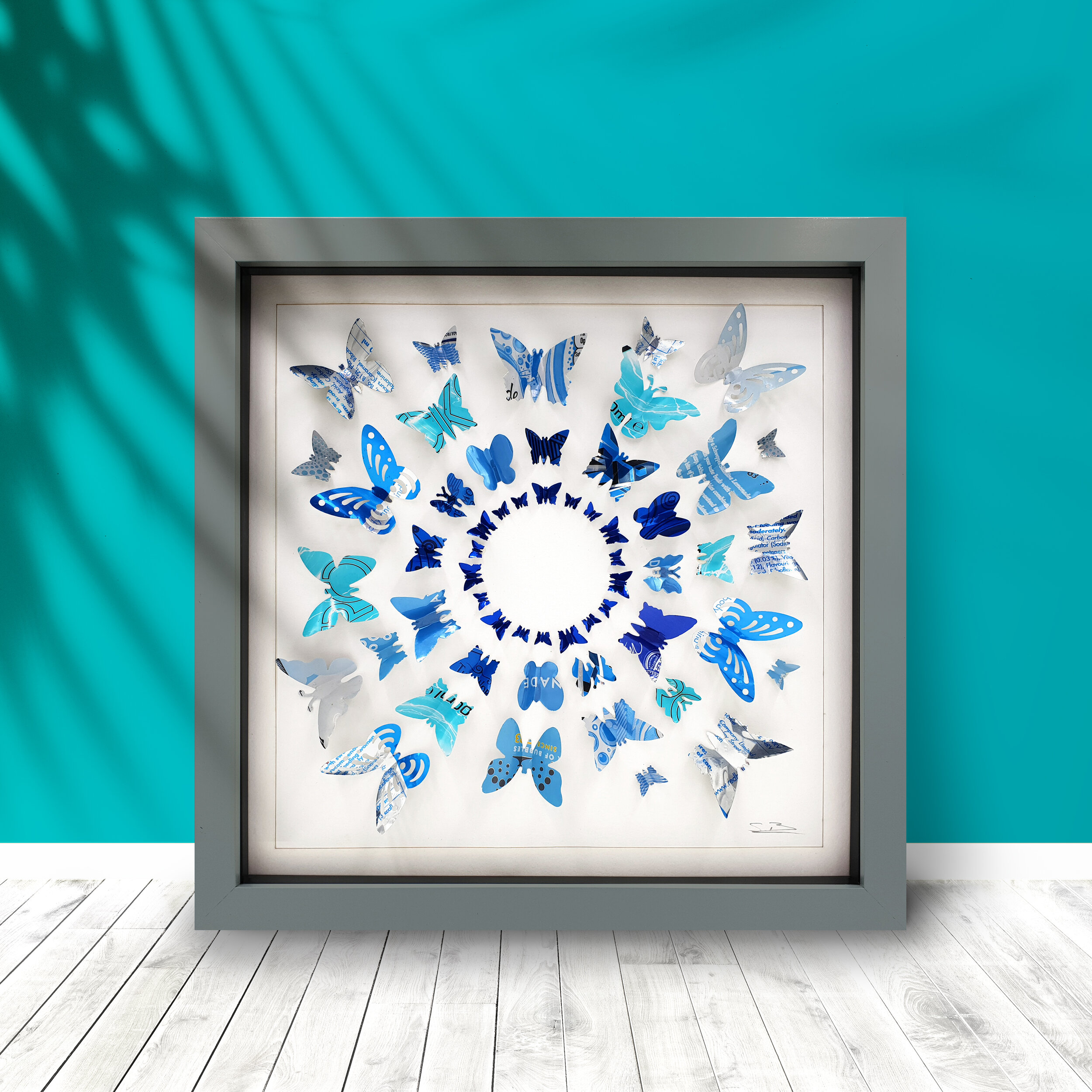 Blue Butterfly Circles 3D eco house decoration 