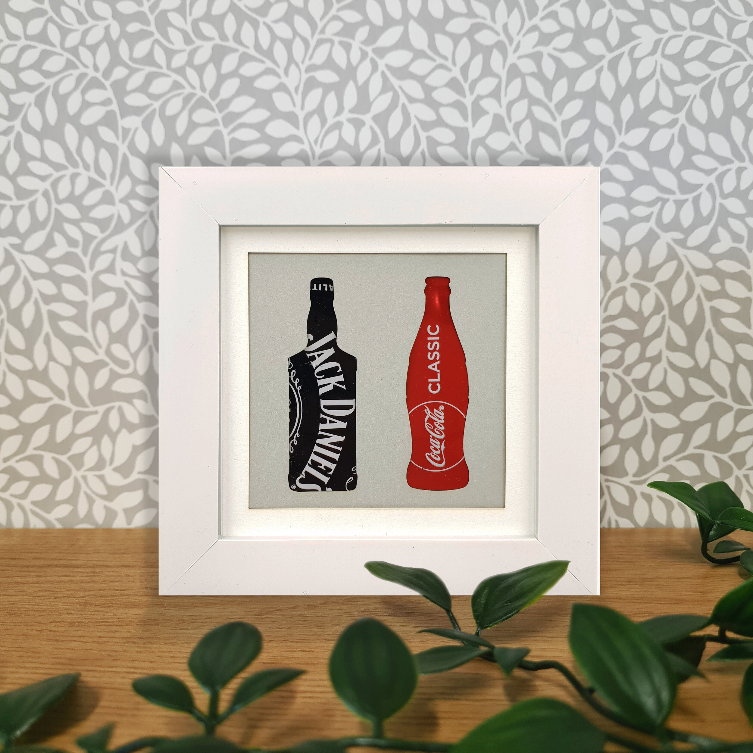 Jack Daniels and Coca-Cola red and black contemporary eco art 
