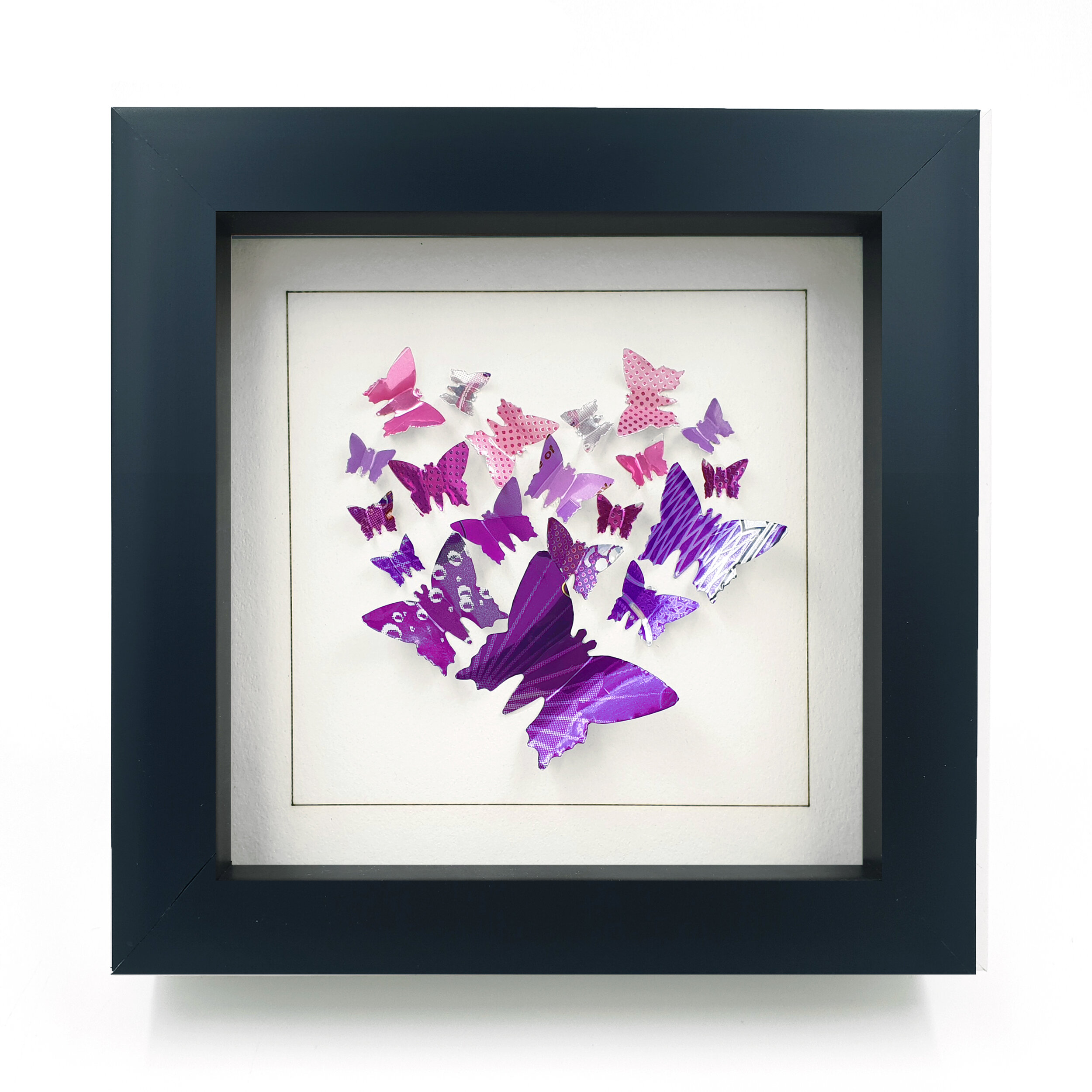 Purple heart butterfly pattern eco-friendly house decoration black frame