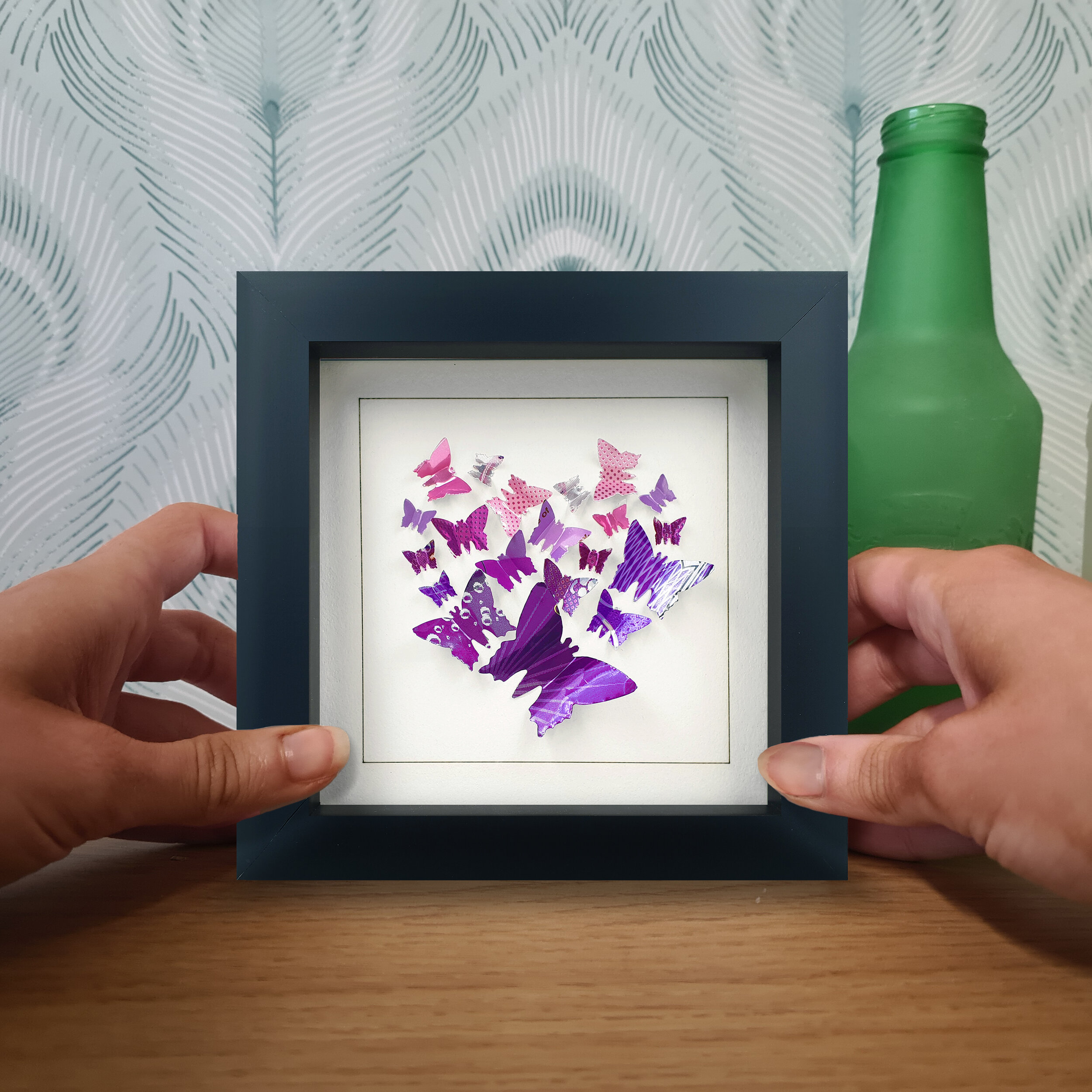 Purple heart butterfly pattern eco-friendly house decoration 
