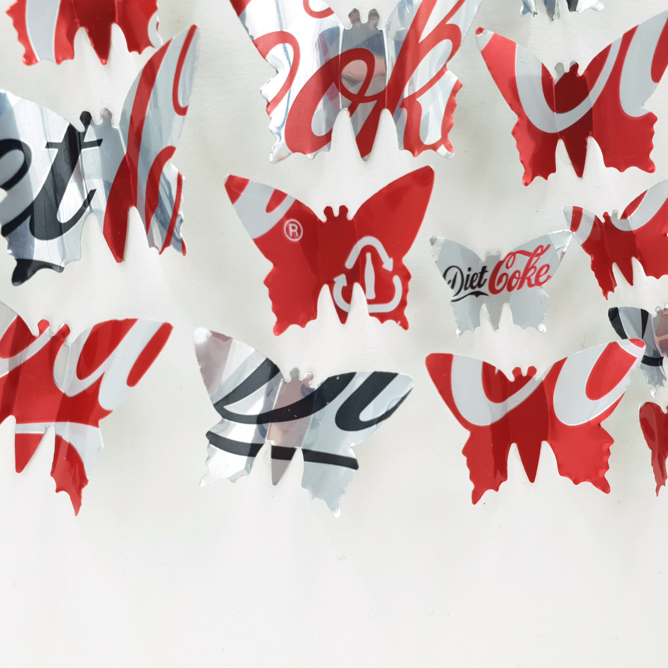 Coca-Cola &amp; Diet Coke Swoosh black and red sustainable wall art 