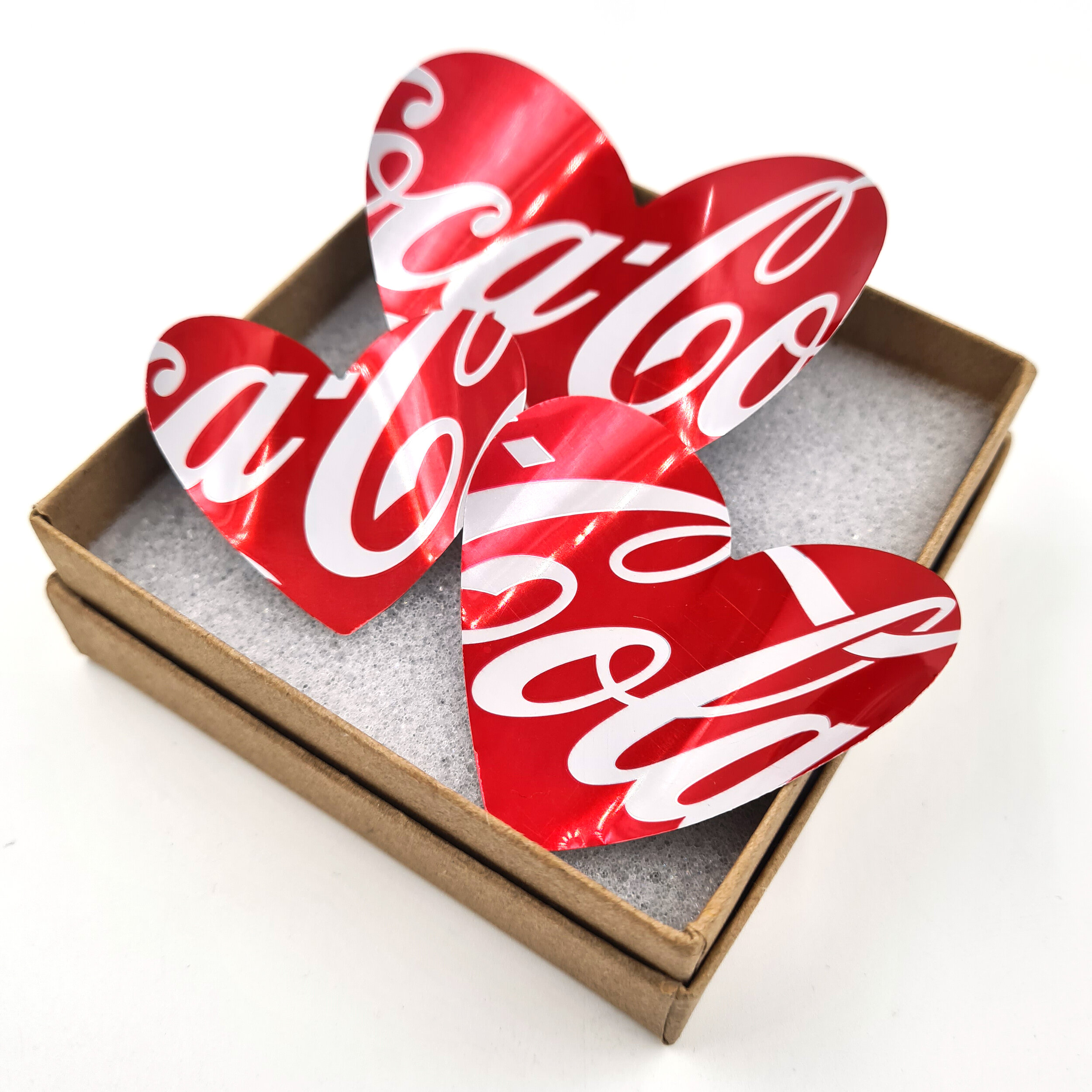 Coca-Cola Heart eco Can Magnets hand made in UK in sustainable box 